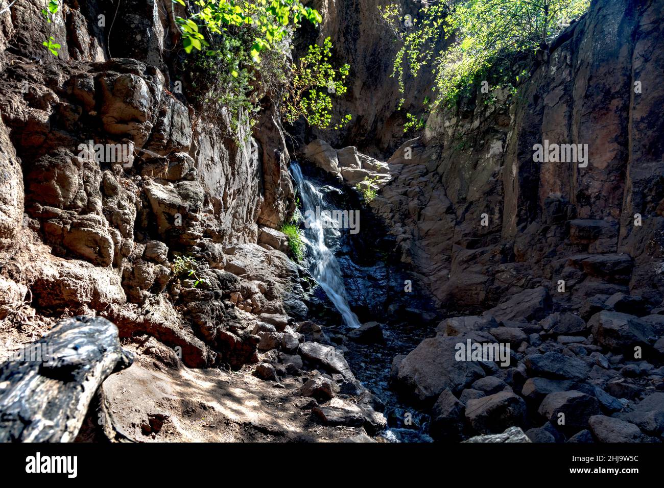 Cascata nel canyon dei cernicalos di Telde di Gran Canaria, Spagna Foto Stock