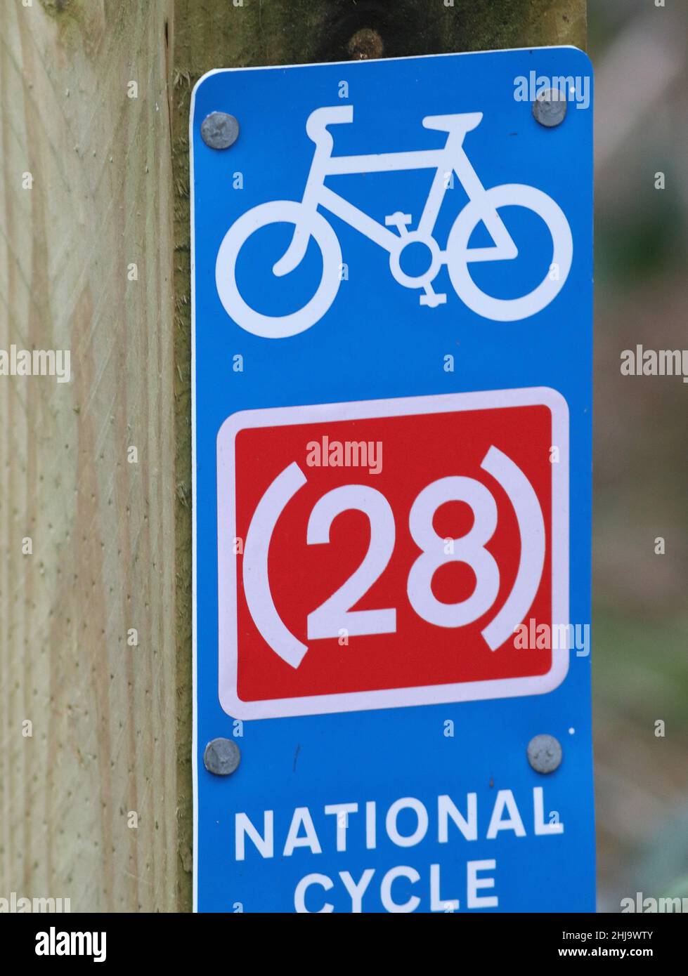 National Cycle Route 28 Blu Foto Stock