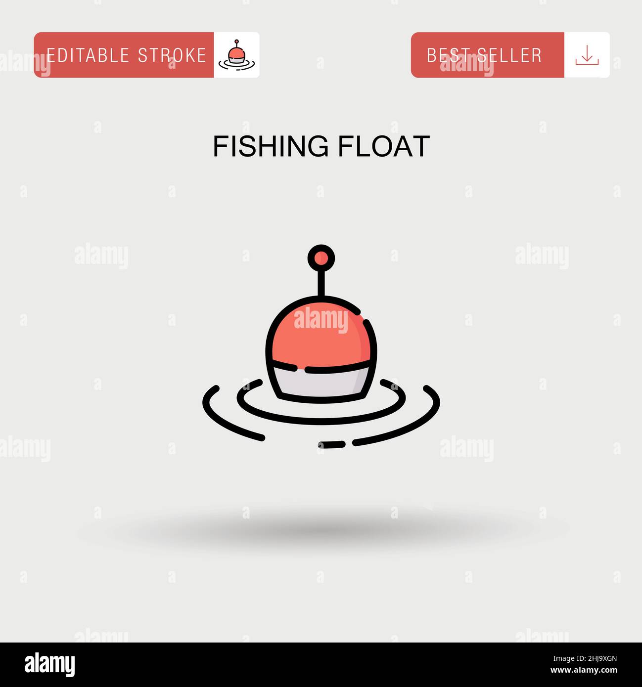 Galleggiante pesca semplice icona vettoriale. Illustrazione Vettoriale