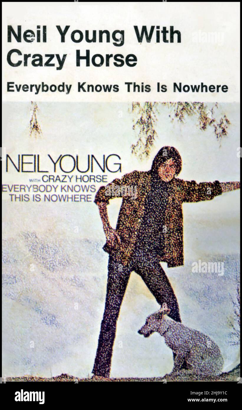 Audio Cassette cover per il disco Neil Young Everybody Knows This is Nowhere pubblicato nel 1969. Foto Stock