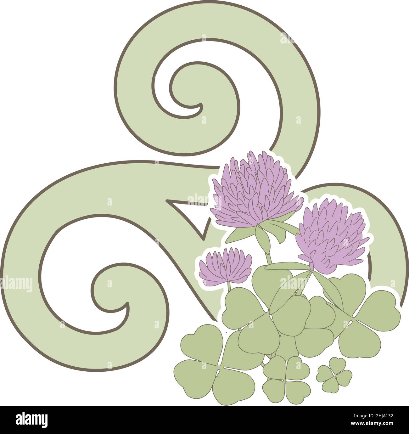 triskilio shamrock fiore Illustrazione Vettoriale