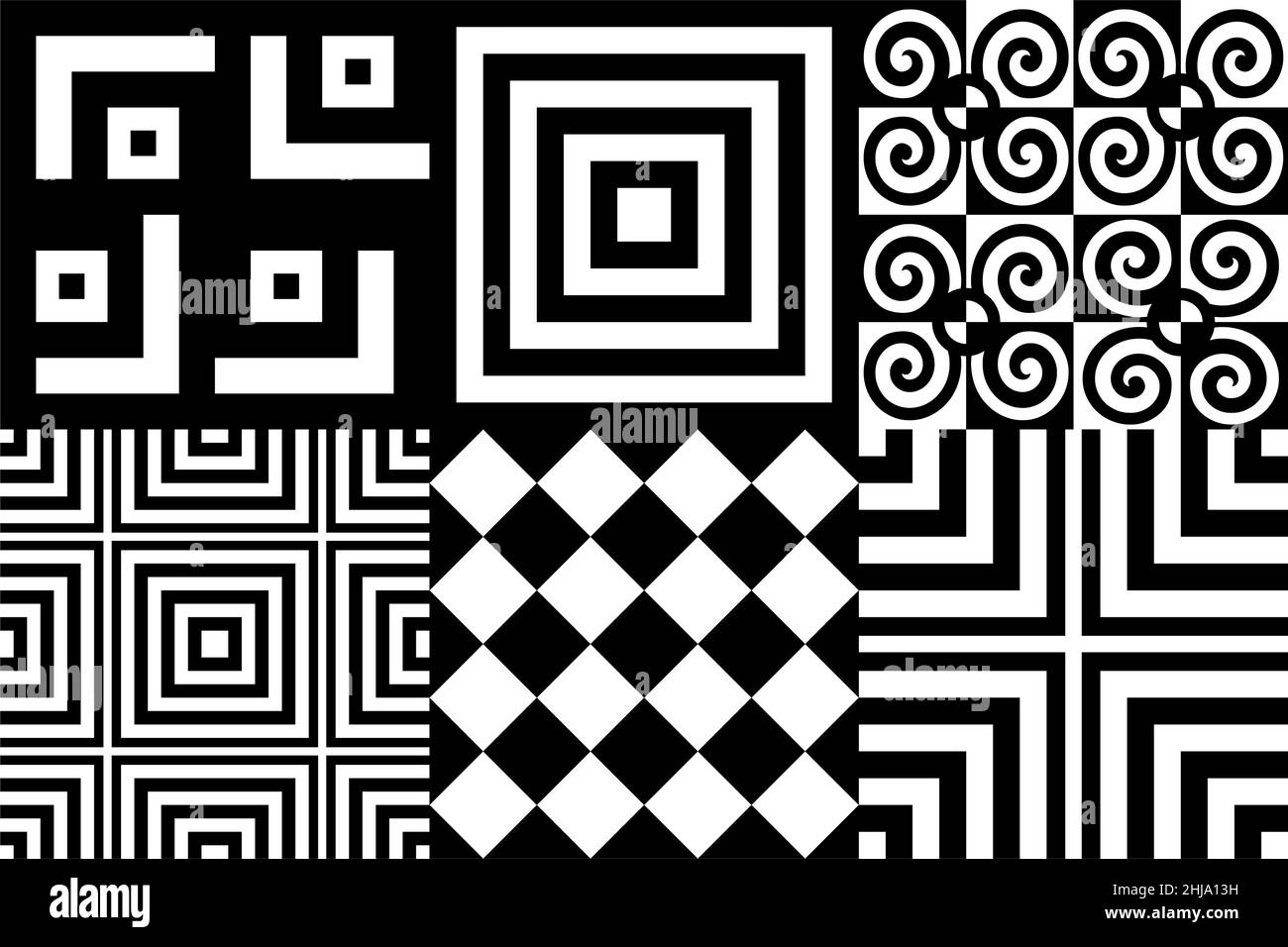 semplice mosaici facili - 3 Grafica geometrica Foto e Immagini Stock in Bianco e Nero - Alamy
