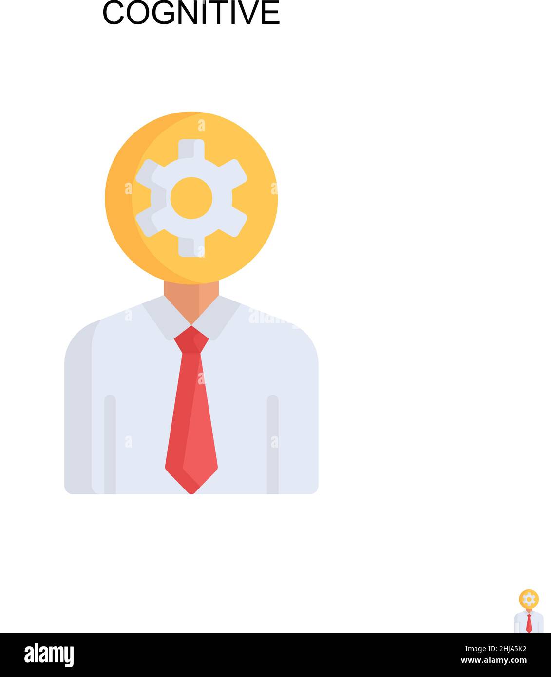 Icona del vettore semplice cognitivo. Modello di disegno del simbolo di illustrazione per l'elemento dell'interfaccia utente mobile Web. Illustrazione Vettoriale