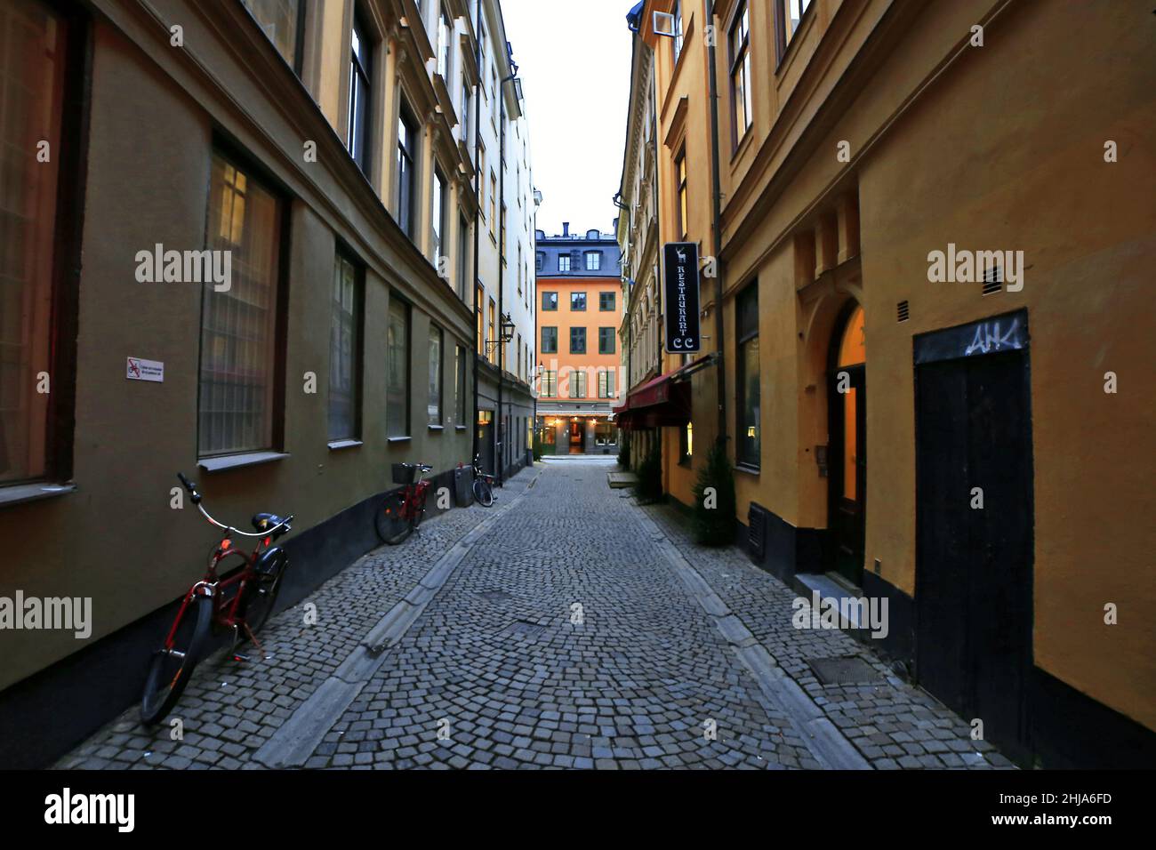 Stockholm Gamla Stan centro storico principale quartiere, Stoccolma, Svezia Foto Stock