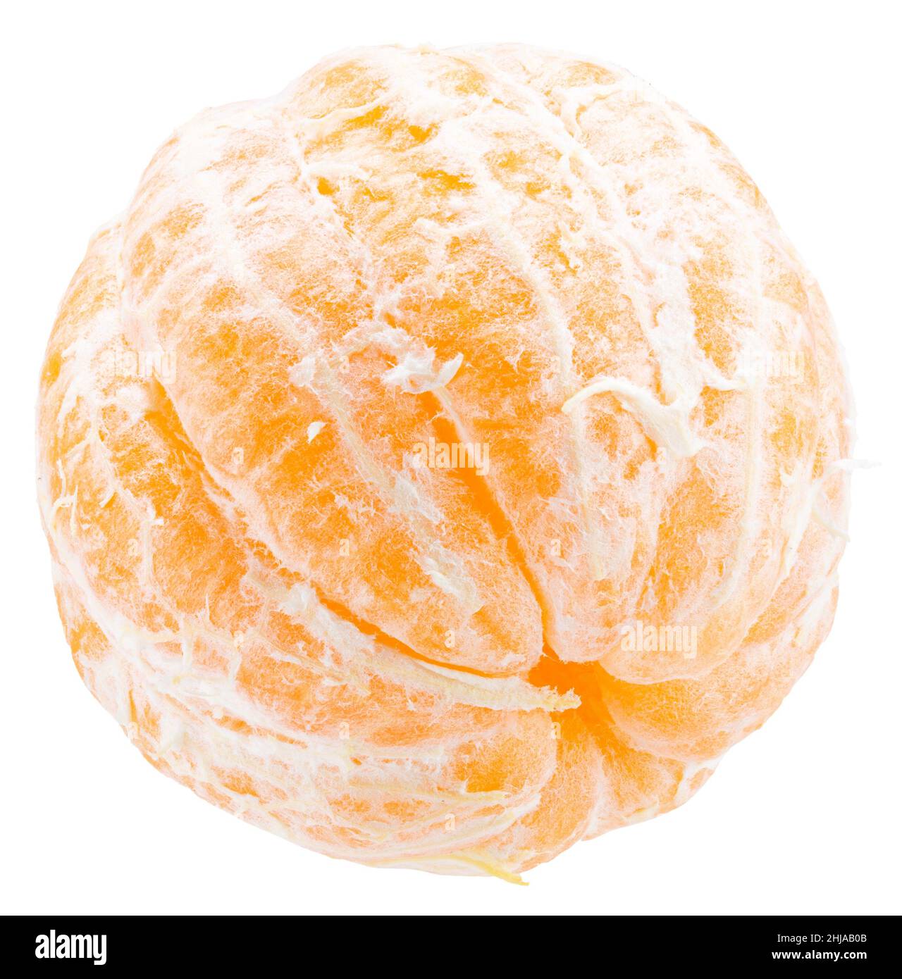 segmenti pelati di mandarino dolce isolati su sfondo bianco con percorso di taglio. Foto Stock