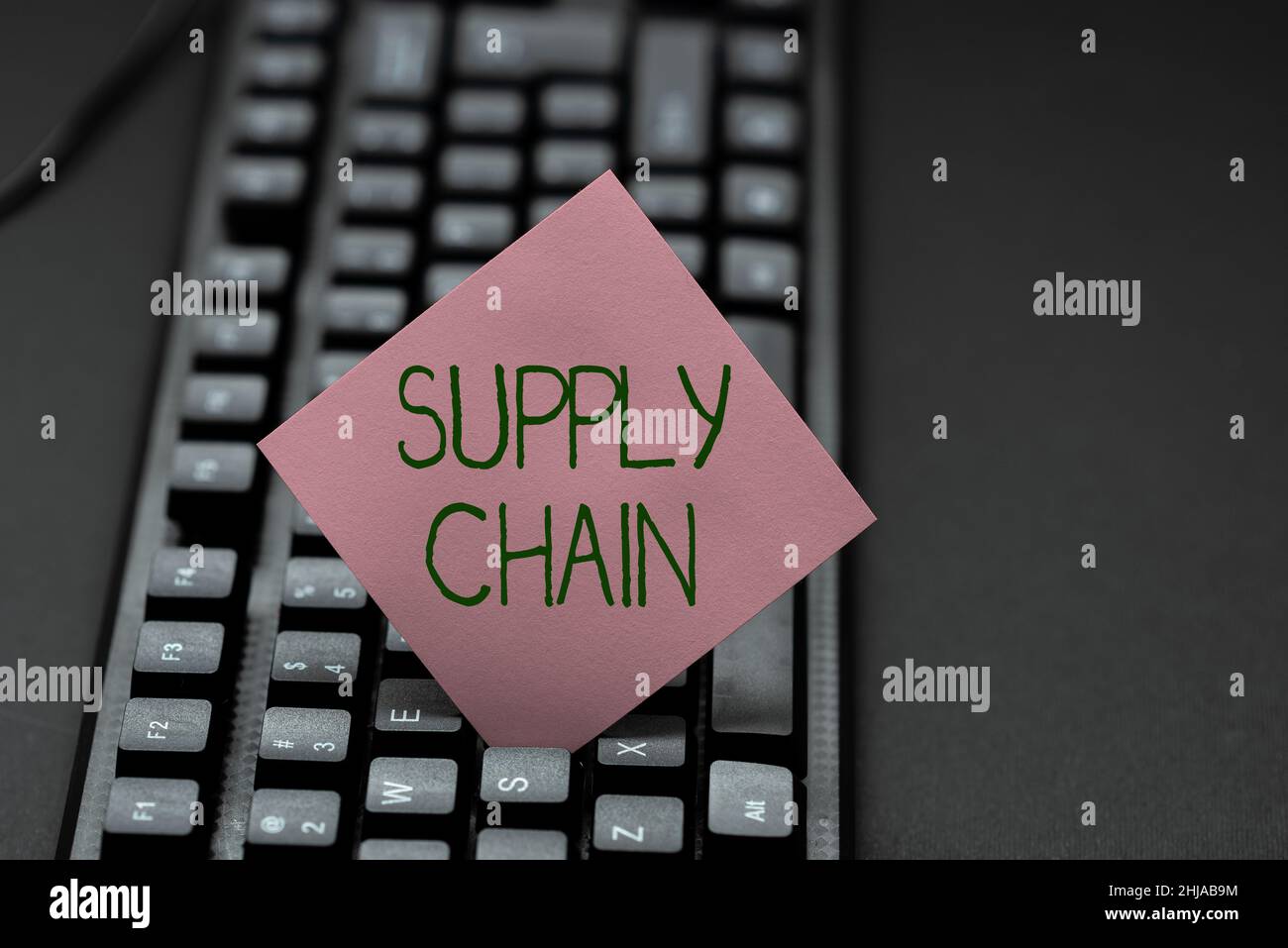 Ispirazione che mostra segno Supply Chain. Business showcase aspetti della gestione aziendale moderna intelligente processi logistici digitando Online Website Foto Stock