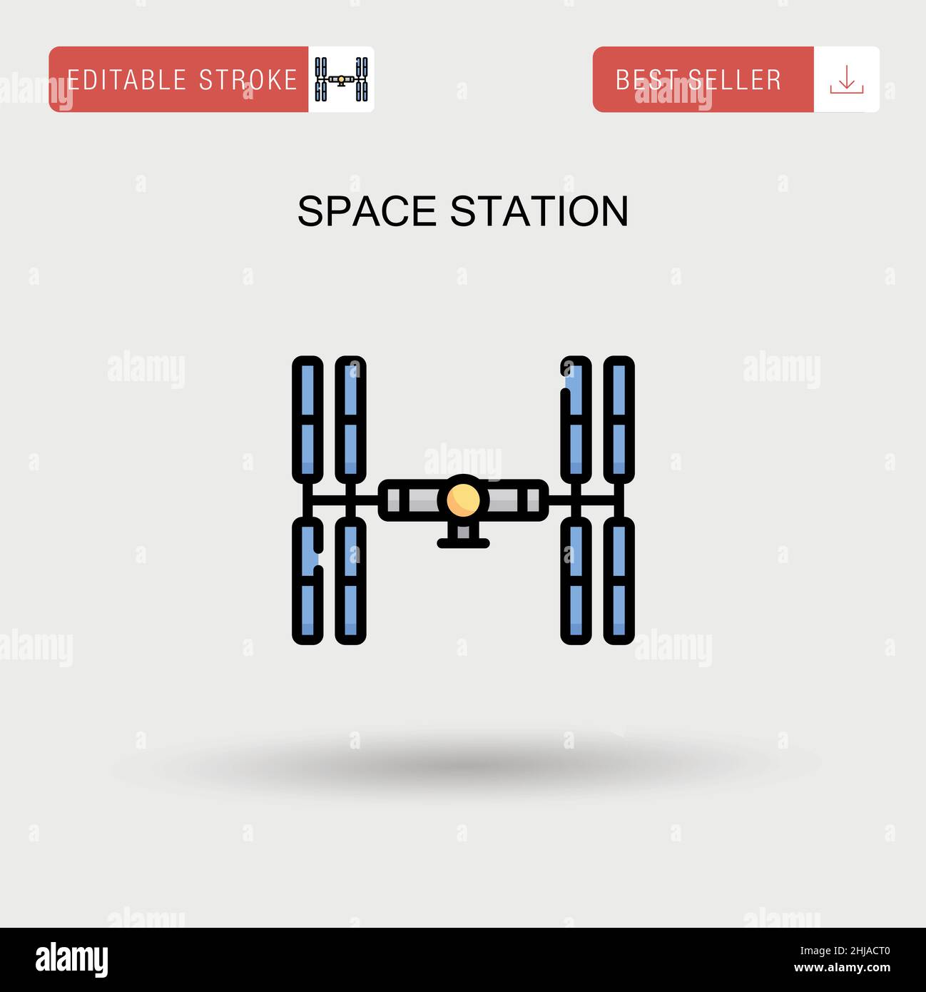 Icona vettore semplice della stazione spaziale. Illustrazione Vettoriale