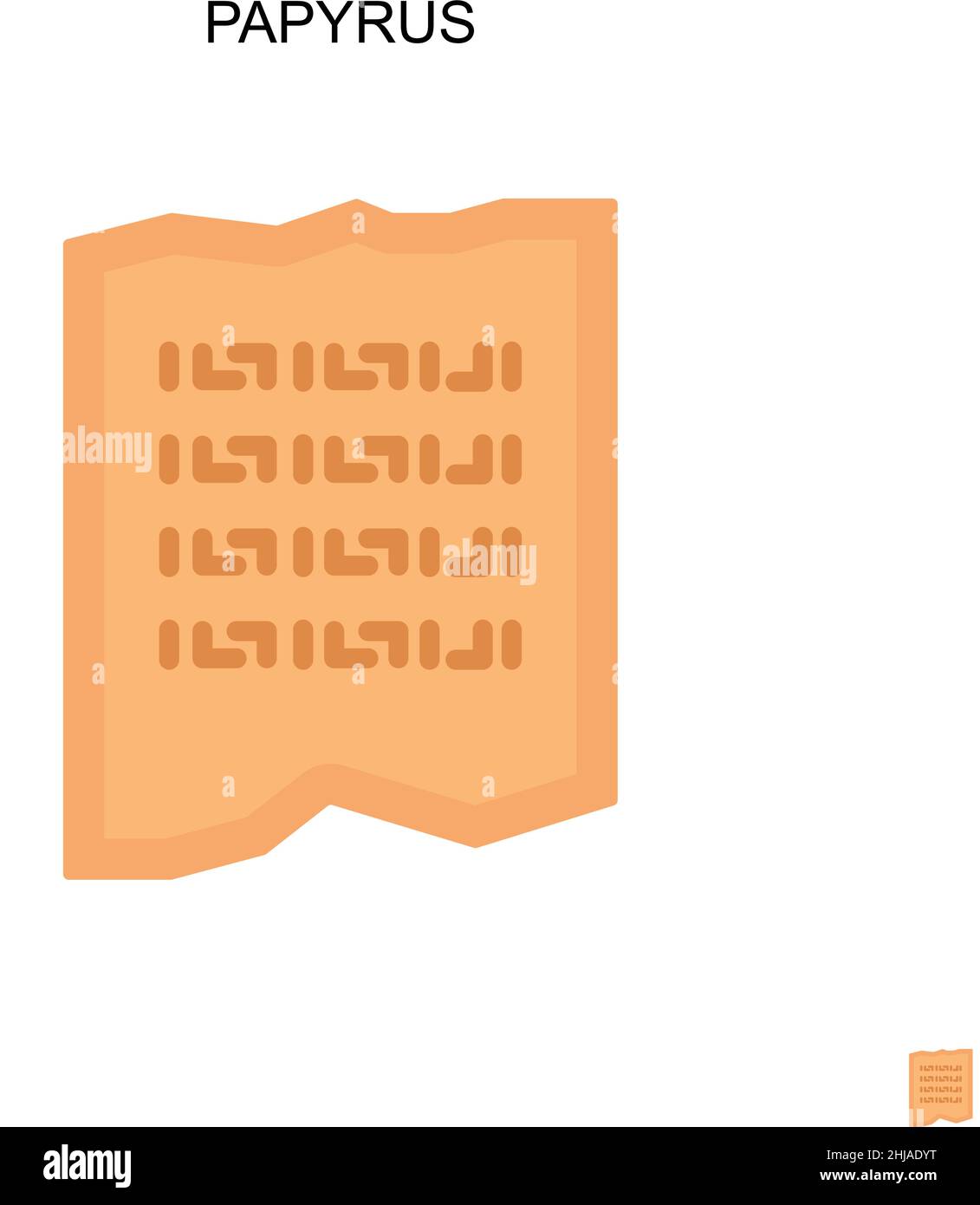 Icona vettore papiro semplice. Modello di disegno del simbolo di illustrazione per l'elemento dell'interfaccia utente mobile Web. Illustrazione Vettoriale