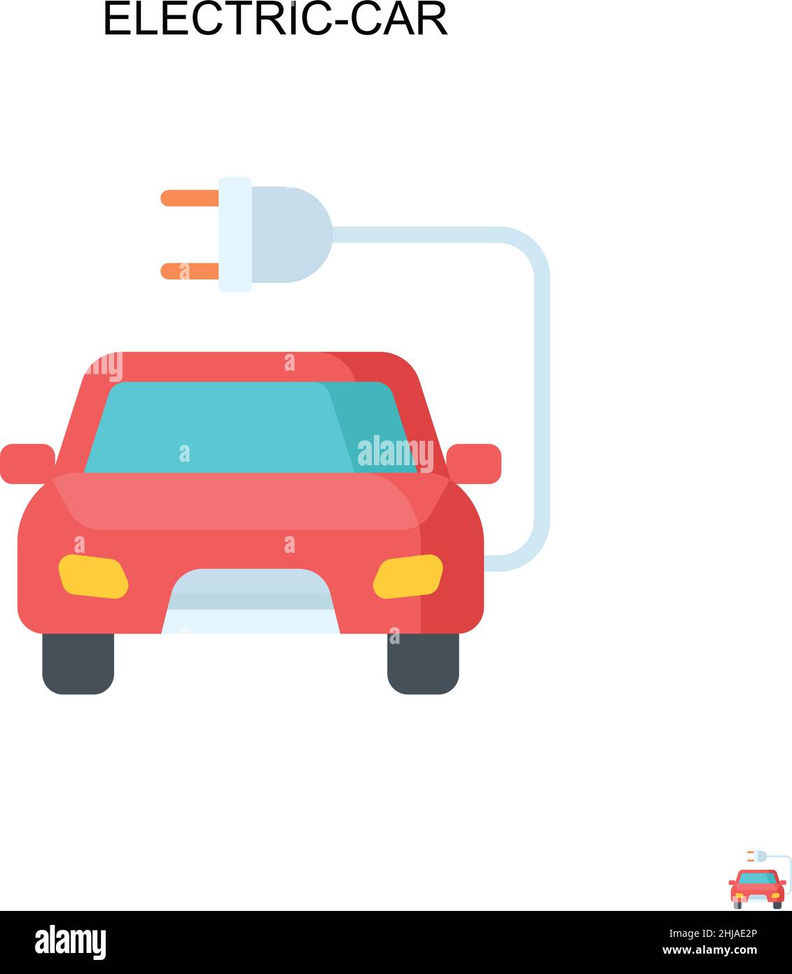 Icona vettoriale semplice per auto elettriche. Modello di disegno del simbolo di illustrazione per l'elemento dell'interfaccia utente mobile Web. Illustrazione Vettoriale