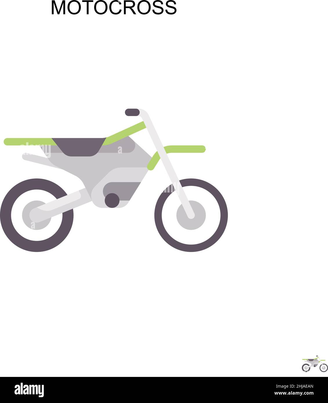 Icona vettore semplice Motocross. Modello di disegno del simbolo di illustrazione per l'elemento dell'interfaccia utente mobile Web. Illustrazione Vettoriale