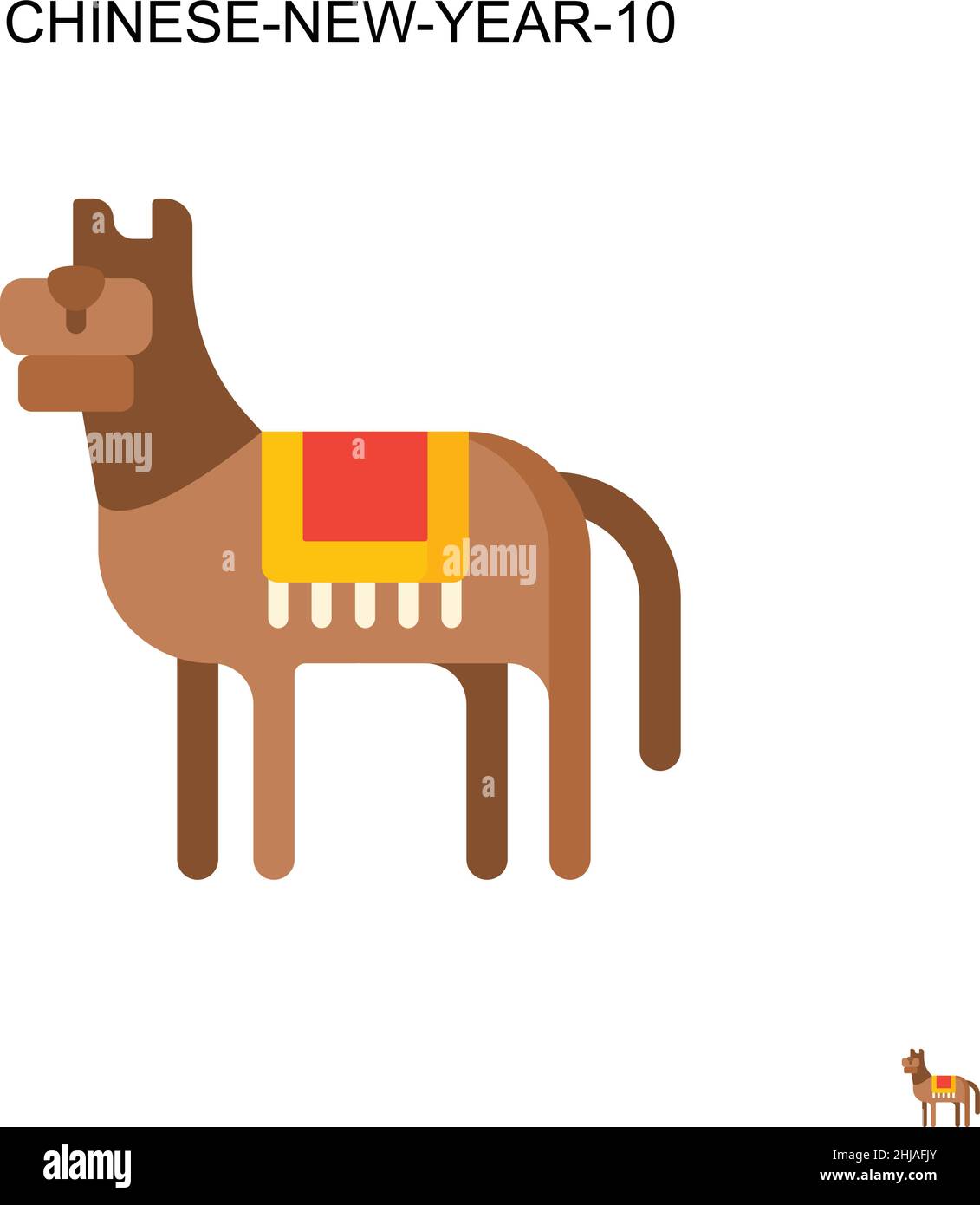 Cinese-nuovo-anno-10 semplice icona vettoriale. Modello di disegno del simbolo di illustrazione per l'elemento dell'interfaccia utente mobile Web. Illustrazione Vettoriale