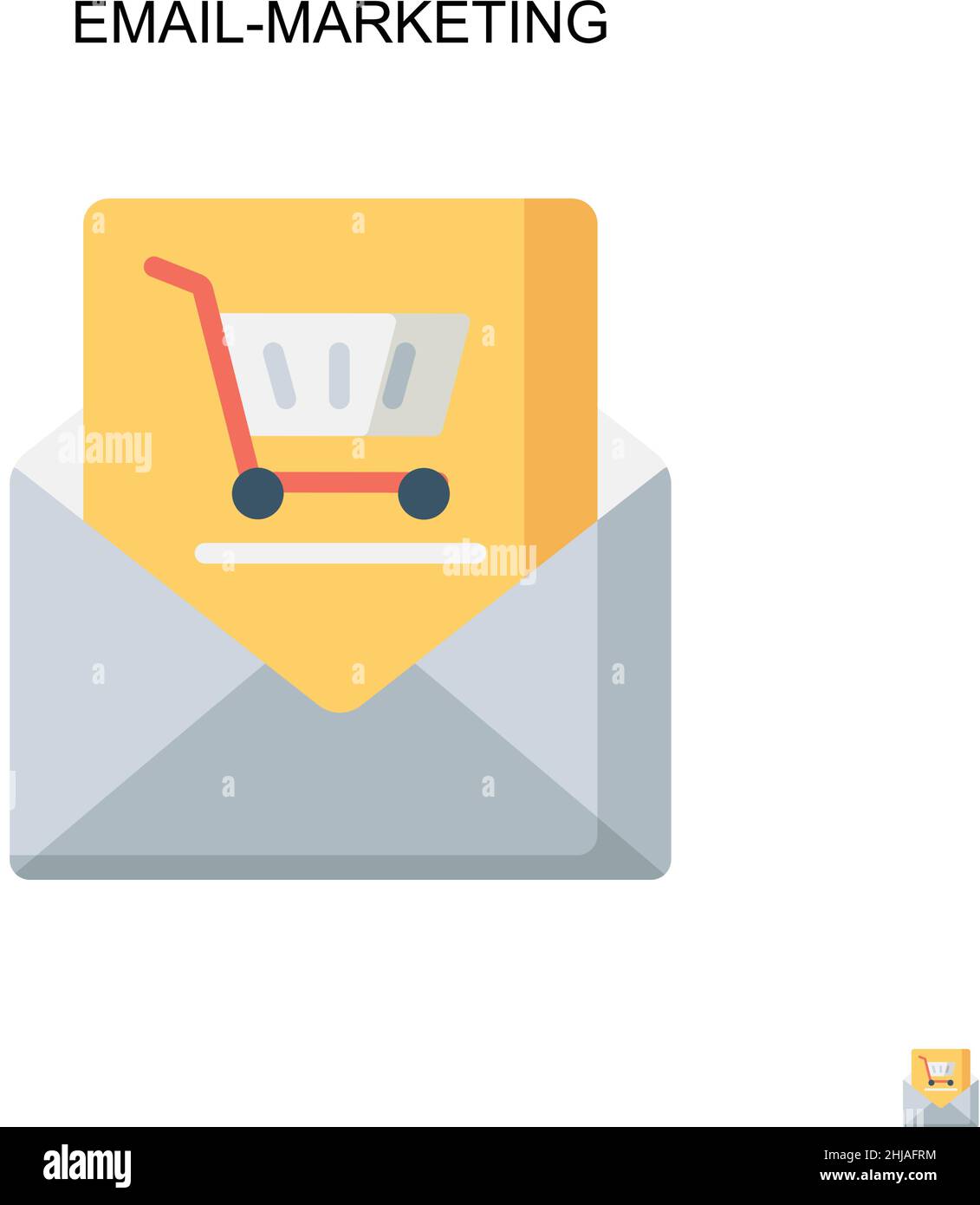 E-mail-marketing semplice icona vettoriale. Modello di disegno del simbolo di illustrazione per l'elemento dell'interfaccia utente mobile Web. Illustrazione Vettoriale