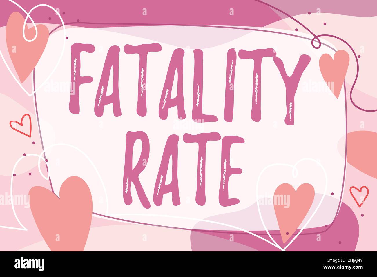 Inspirazione che mostra il tasso di Fatality del segno. Concetto di business numero calcolato di morti in un intervallo specifico di periodo cornice di testo circondato da Foto Stock