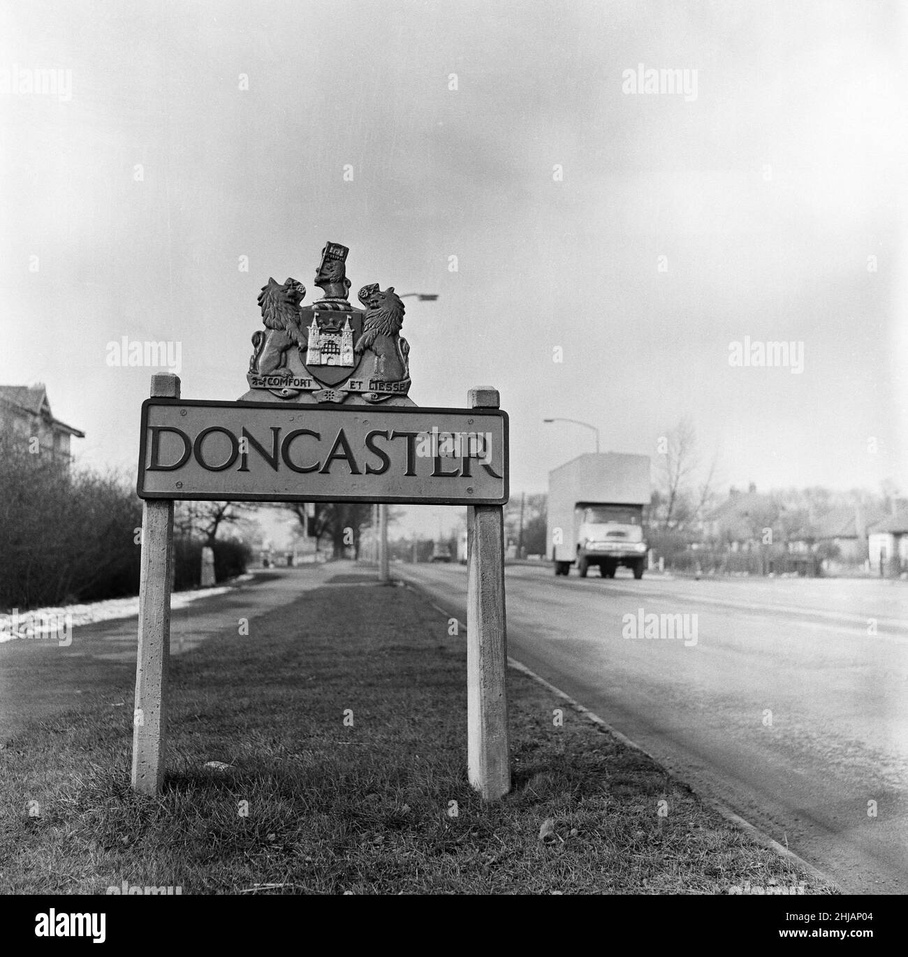 Benvenuto a Doncaster, South Yorkshire. 5th aprile 1962. Foto Stock