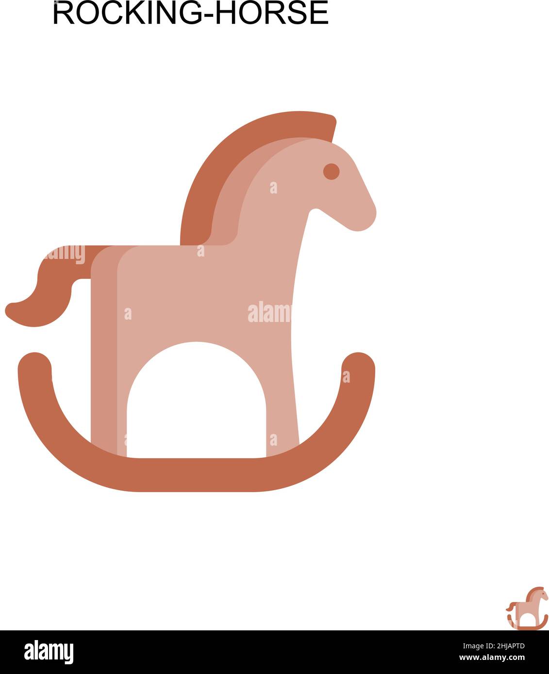 Rocking-cavallo semplice icona vettoriale. Modello di disegno del simbolo di illustrazione per l'elemento dell'interfaccia utente mobile Web. Illustrazione Vettoriale