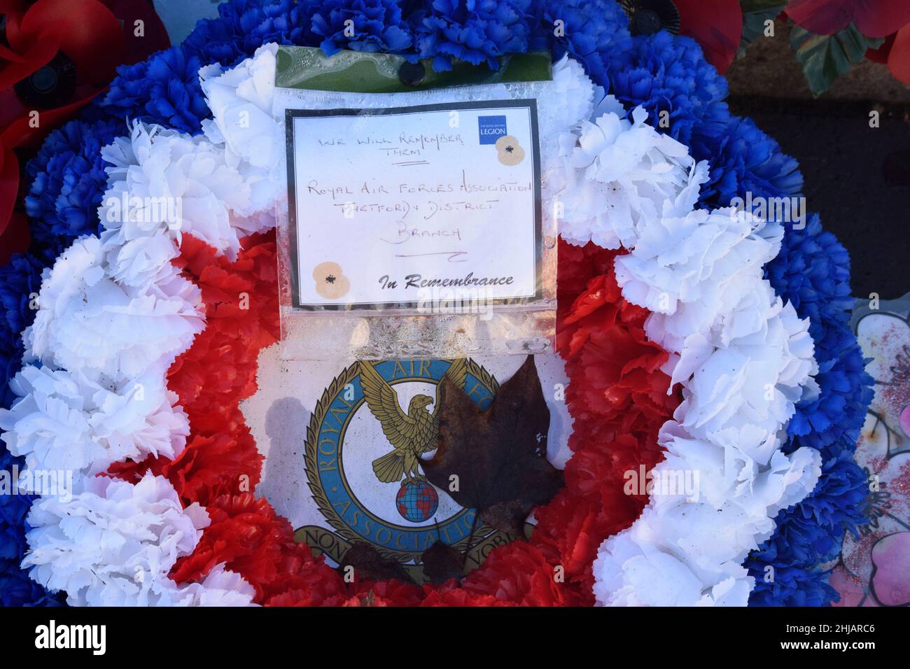 corona sul monumento di guerra, thetford, norfolk, inghilterra Foto Stock