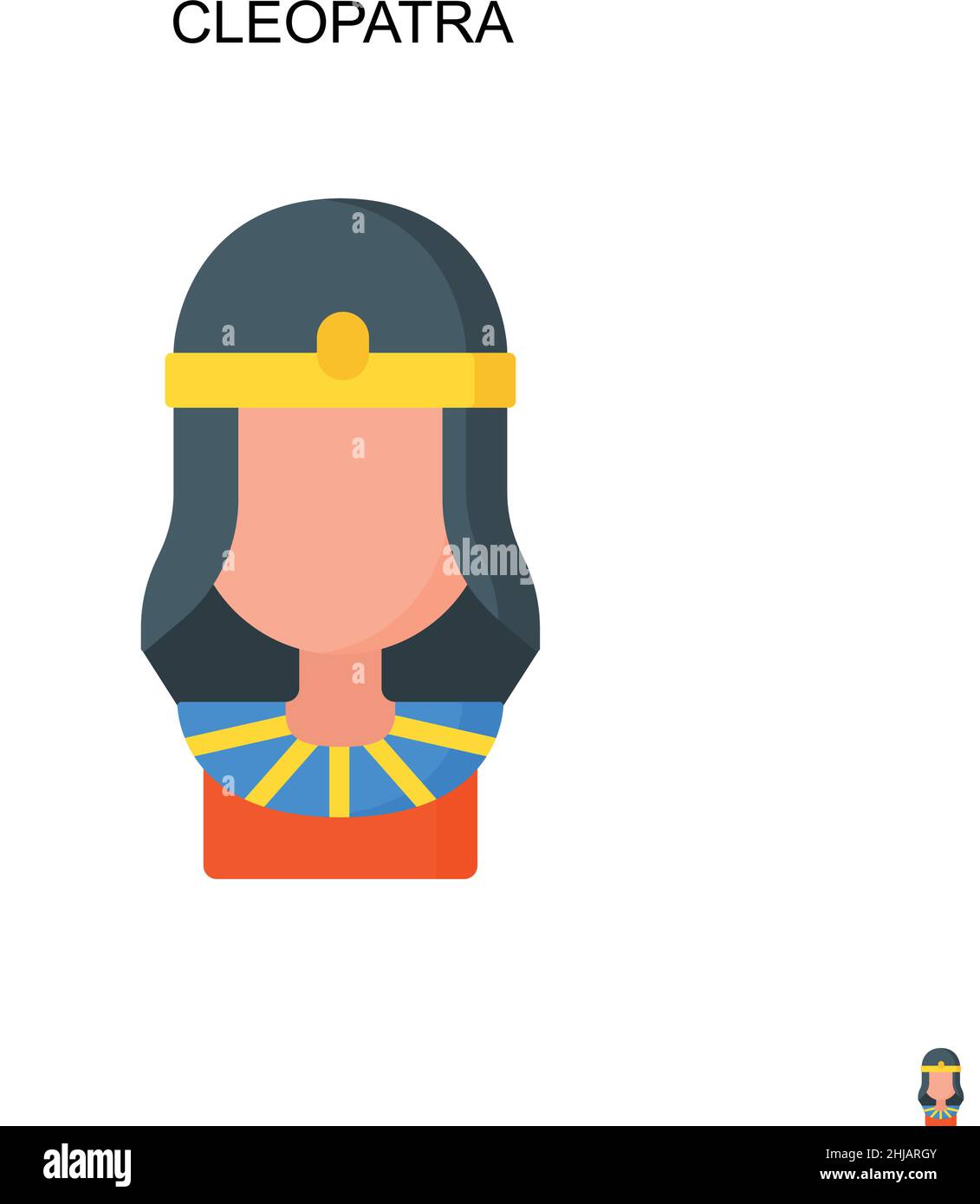 Cleopatra semplice icona vettoriale. Modello di disegno del simbolo di illustrazione per l'elemento dell'interfaccia utente mobile Web. Illustrazione Vettoriale