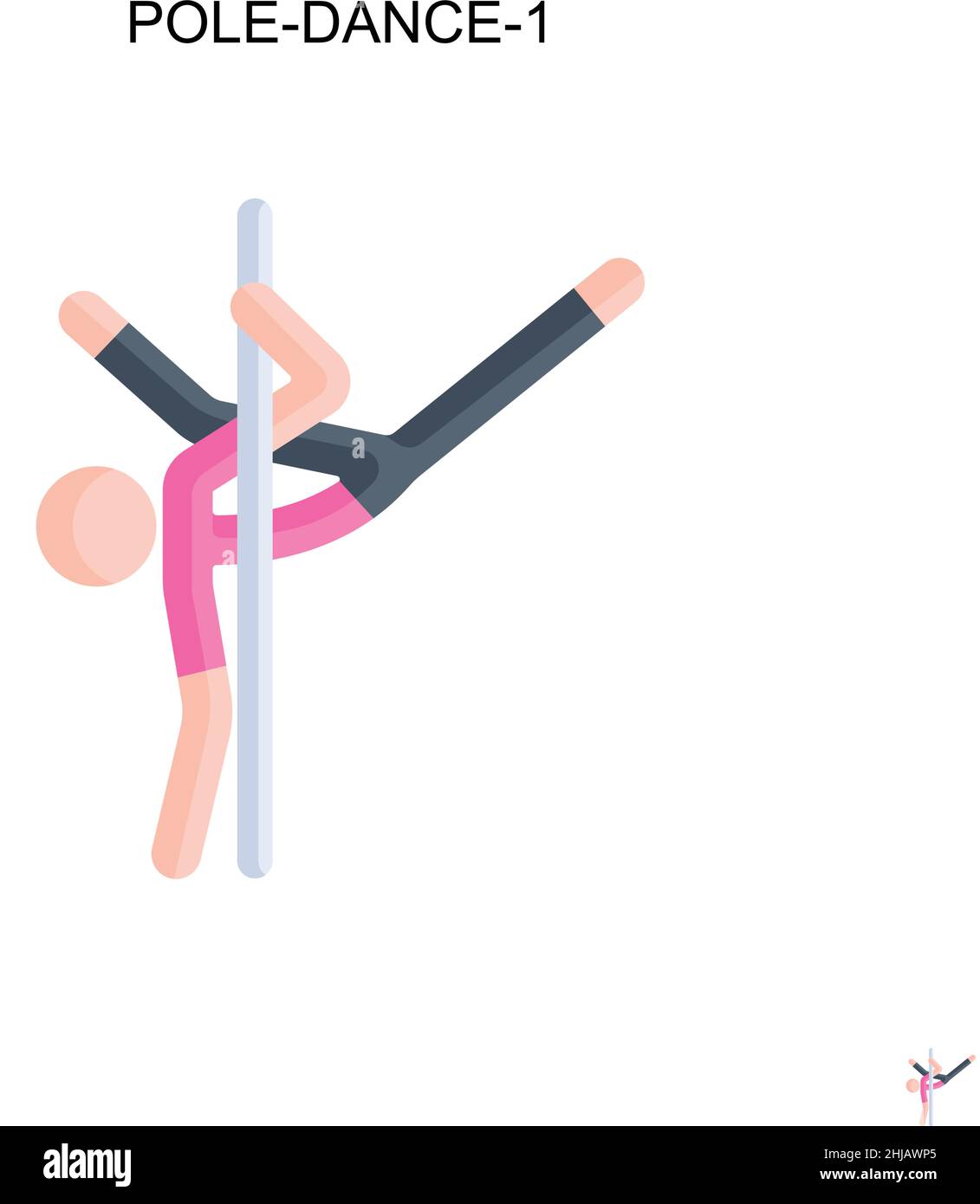 Pole-Dance-1 icona vettoriale semplice. Modello di disegno del simbolo di illustrazione per l'elemento dell'interfaccia utente mobile Web. Illustrazione Vettoriale