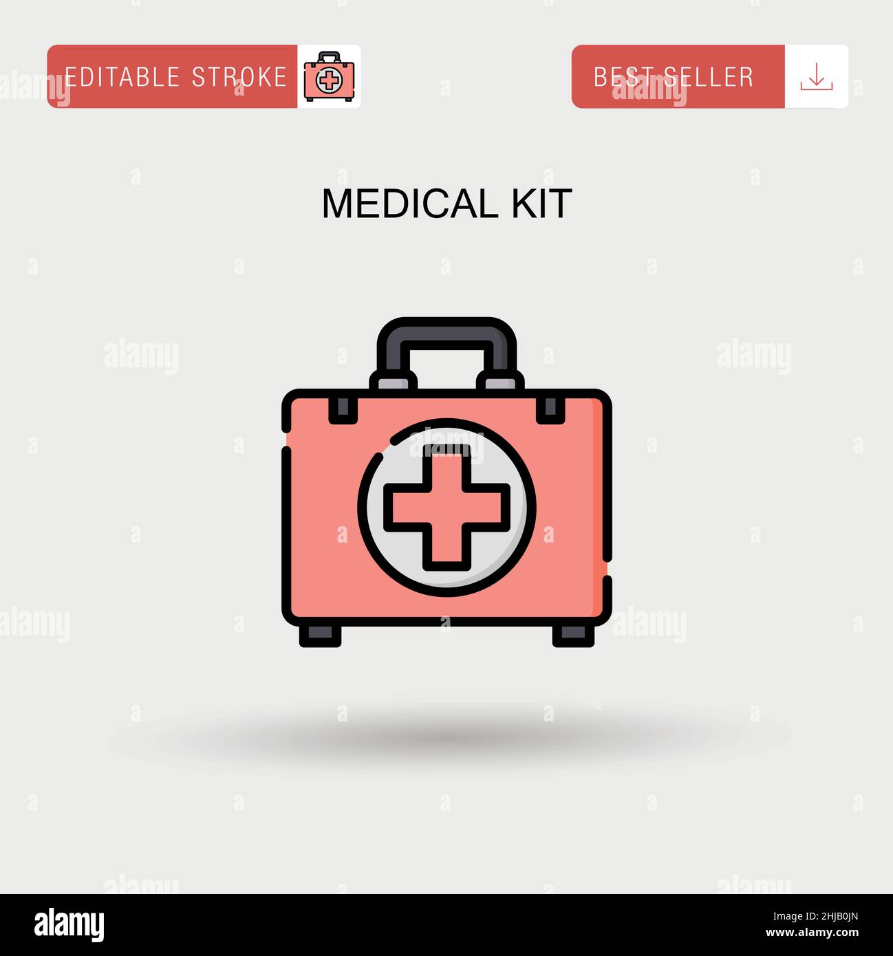 Kit medico semplice icona vettoriale. Illustrazione Vettoriale