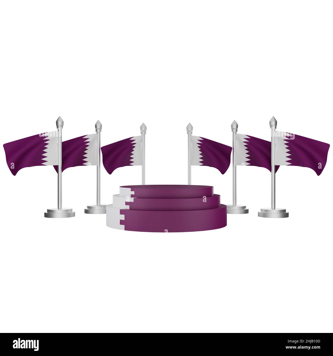 3d rendering del podio con il concetto di giornata nazionale del qatar Foto Stock
