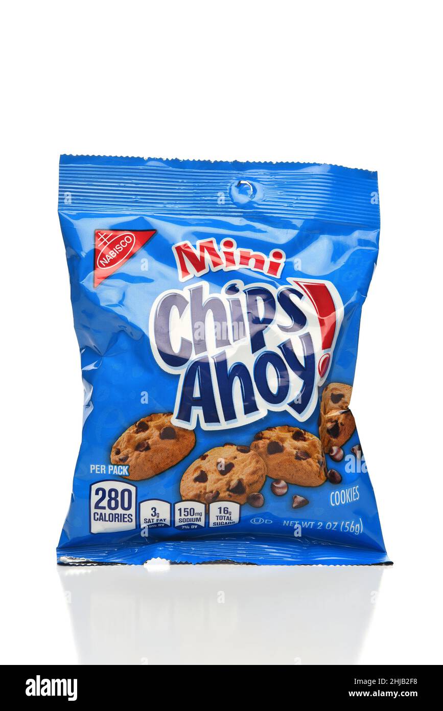 IRVINE, CALIFORNIA - 27 JAN 2022: Una borsa di chip Ahoy Mini Chocolate chip Cookies. Foto Stock