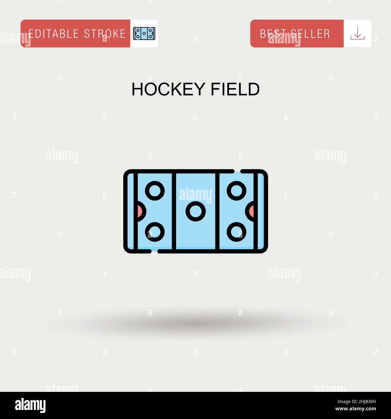Icona vettore semplice campo di hockey. Illustrazione Vettoriale