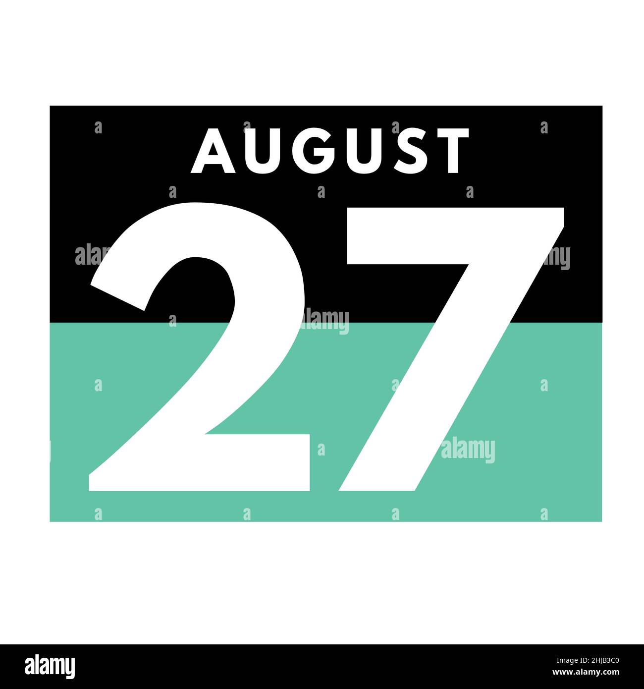 Agosto 27 . Icona calendario giornaliero piatto .date ,day, month .calendar per il mese di agosto Foto Stock