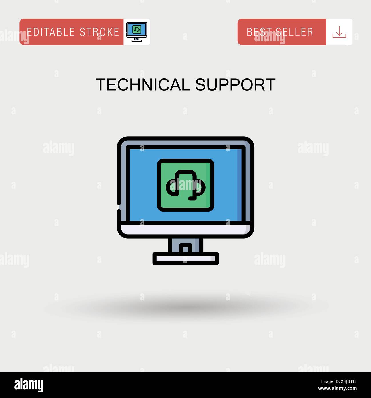 Supporto tecnico icona vettore semplice. Illustrazione Vettoriale