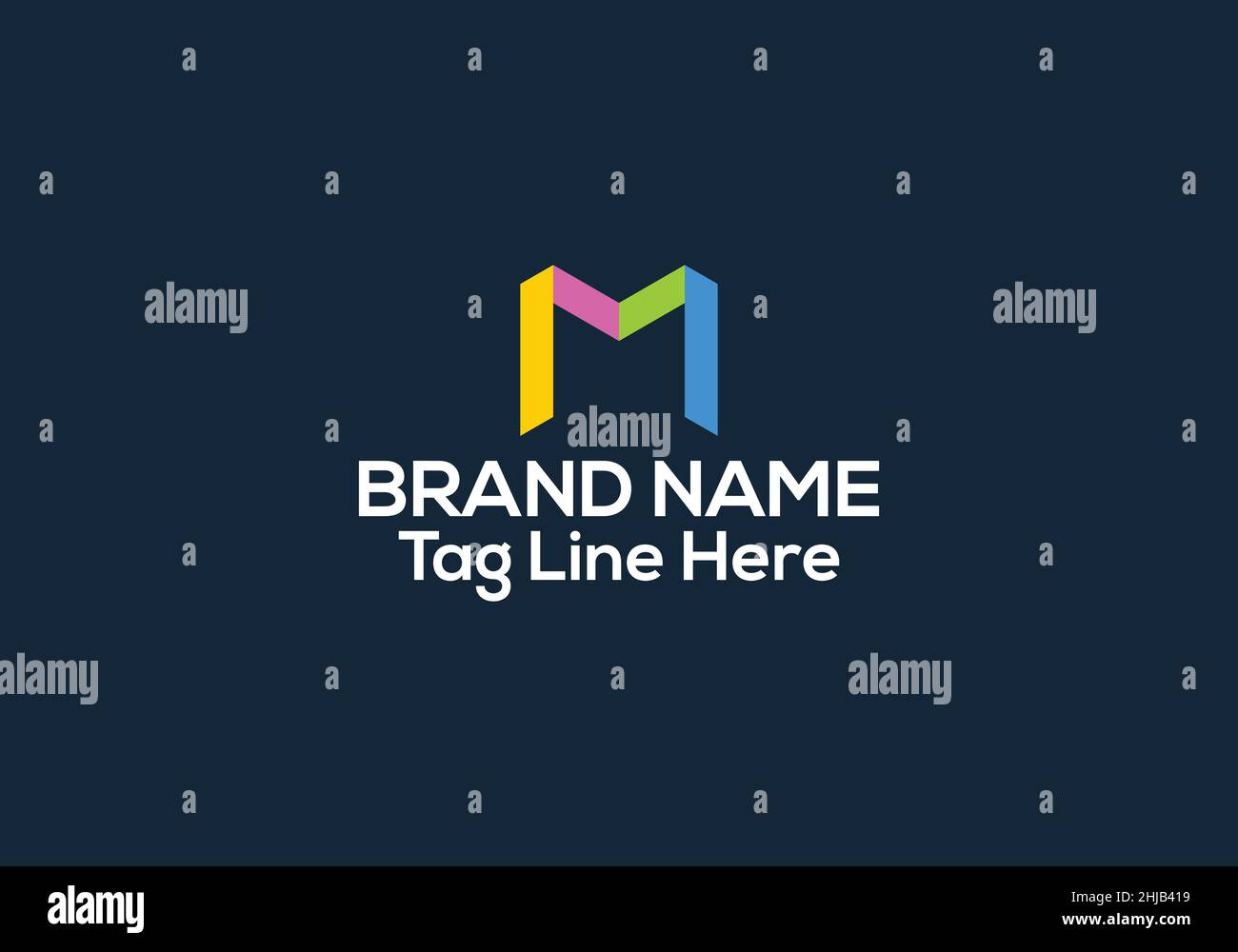 Logo M letter e logo M minimal Illustrazione Vettoriale