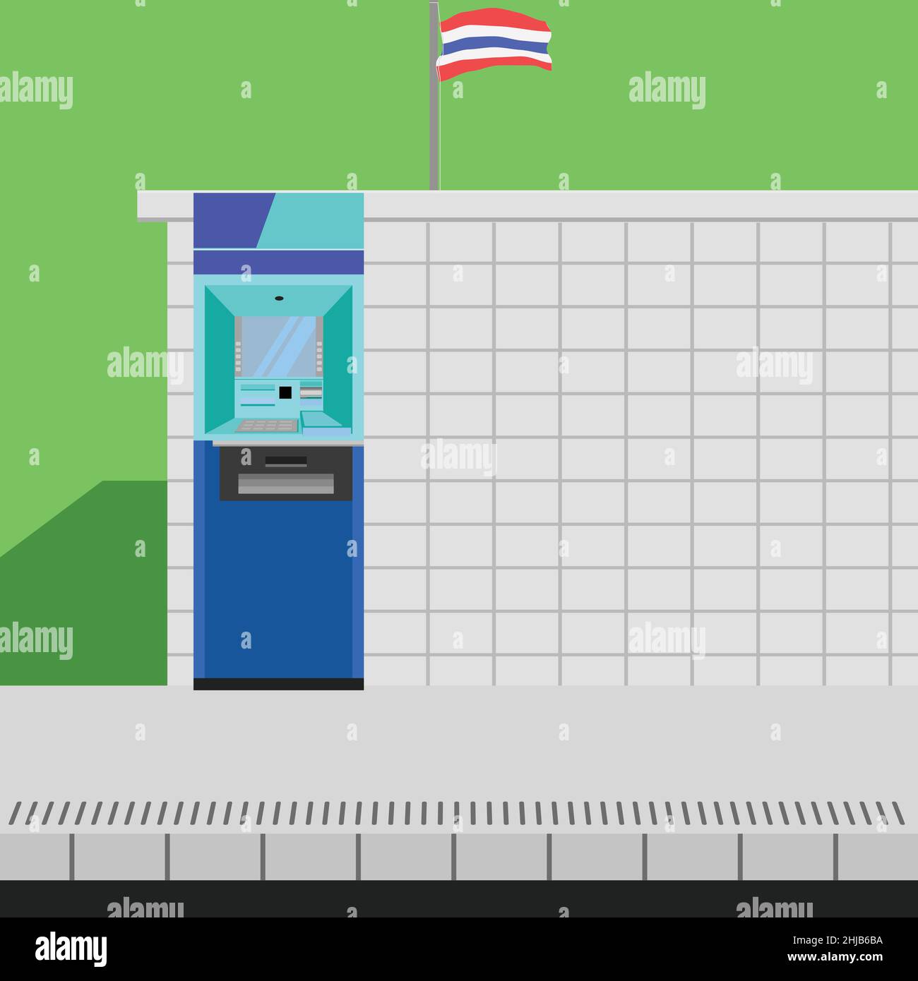 thai atm blu cielo servizio illustrazione vettore Illustrazione Vettoriale
