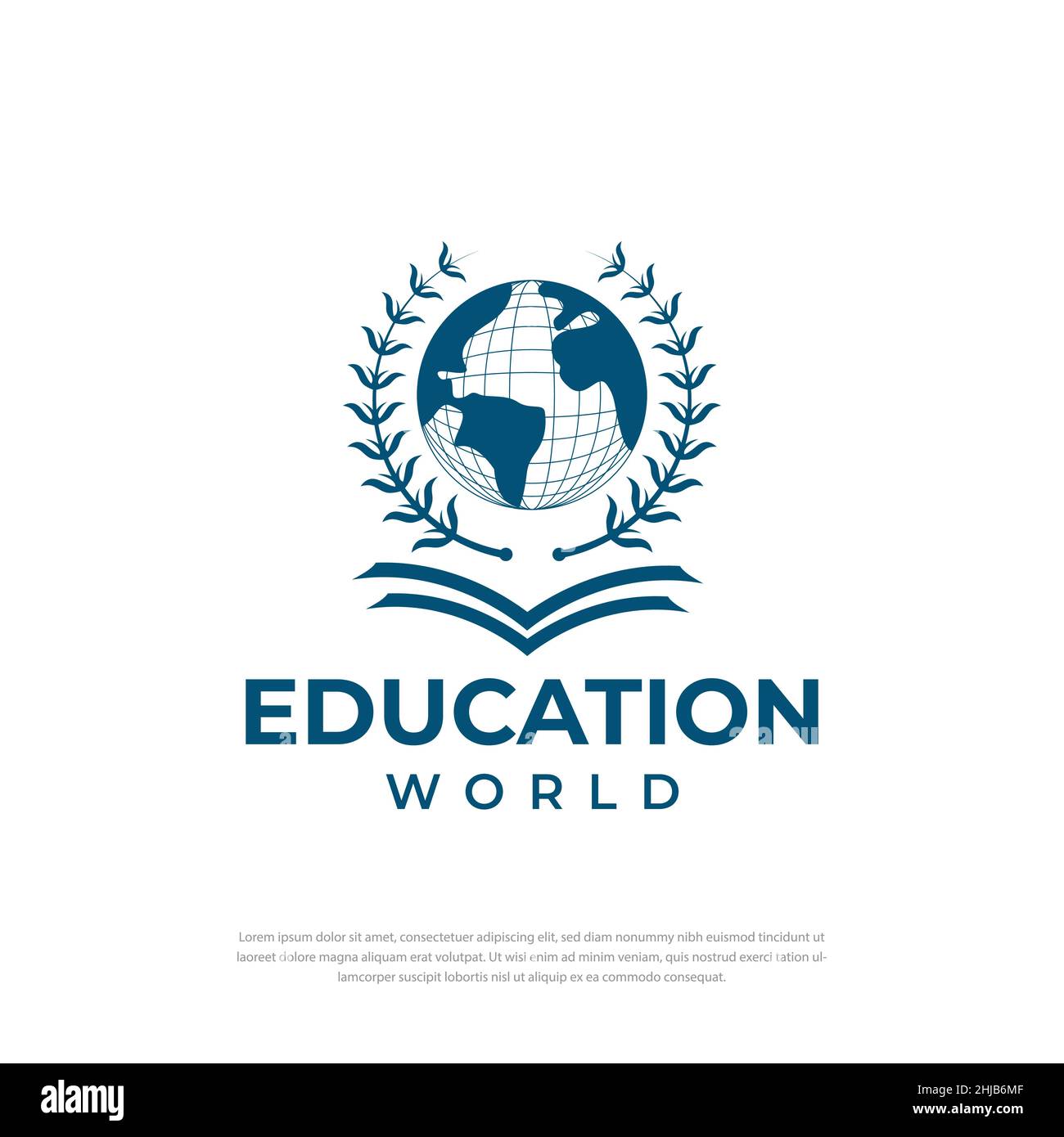 Modello di disegno del simbolo di formazione del logo del globo Illustrazione Vettoriale