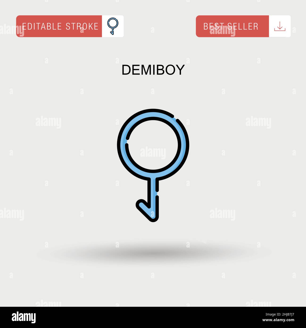 Icona vettore semplice Demiboy. Illustrazione Vettoriale