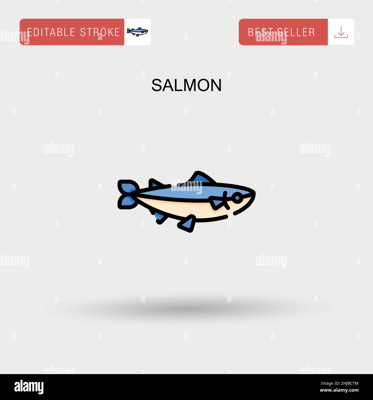 Salmone semplice vettore icona. Illustrazione Vettoriale
