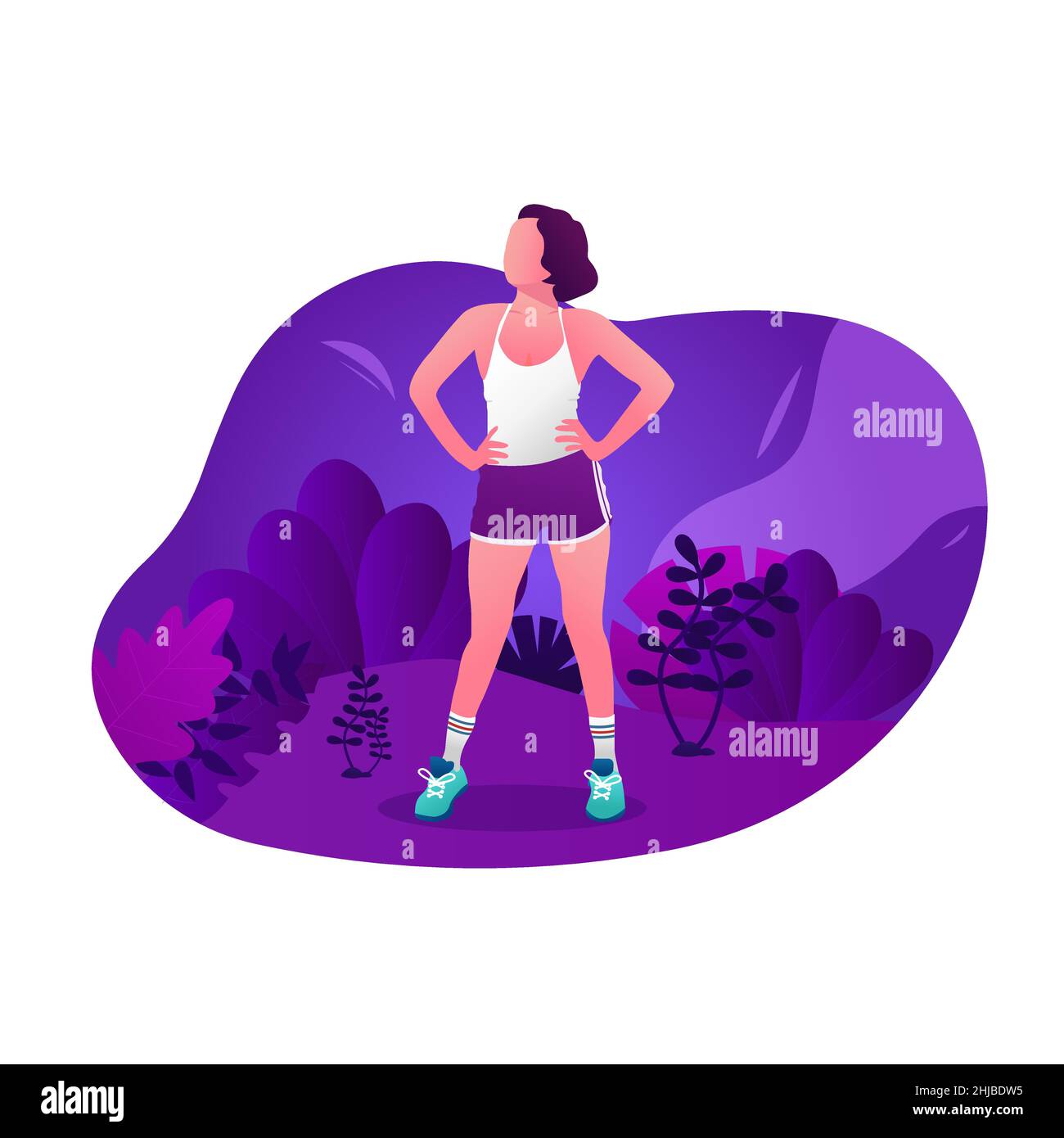Illustrazione vettoriale della ginnastica per mantenere la vostra salute Illustrazione Vettoriale