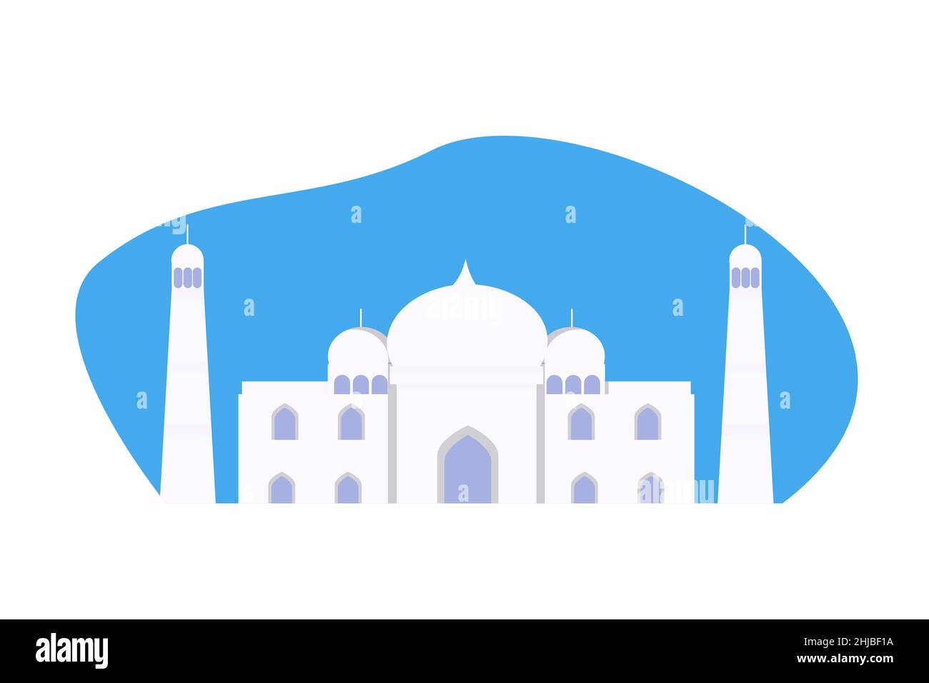 Illustrazione vettoriale delle meraviglie del mondo di Taj Mahal Illustrazione Vettoriale
