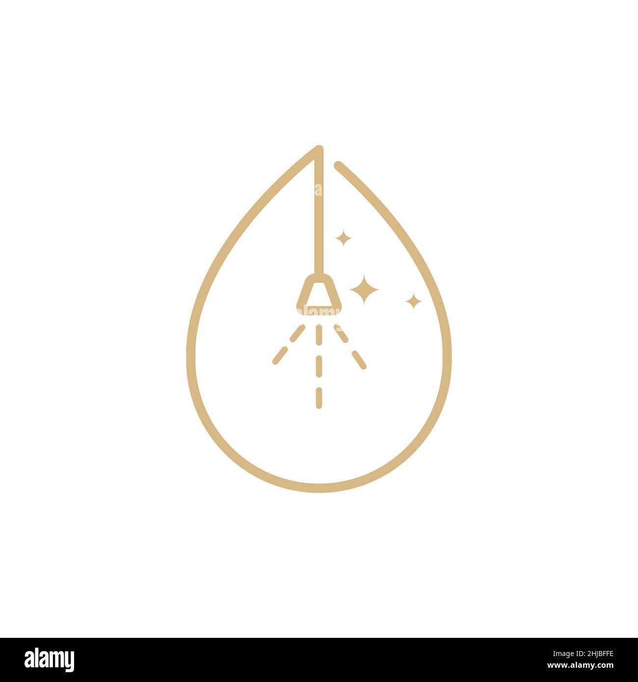 doccia bagno con goccia acqua linea logo design vettore grafico simbolo icona illustrazione idea creativa Illustrazione Vettoriale