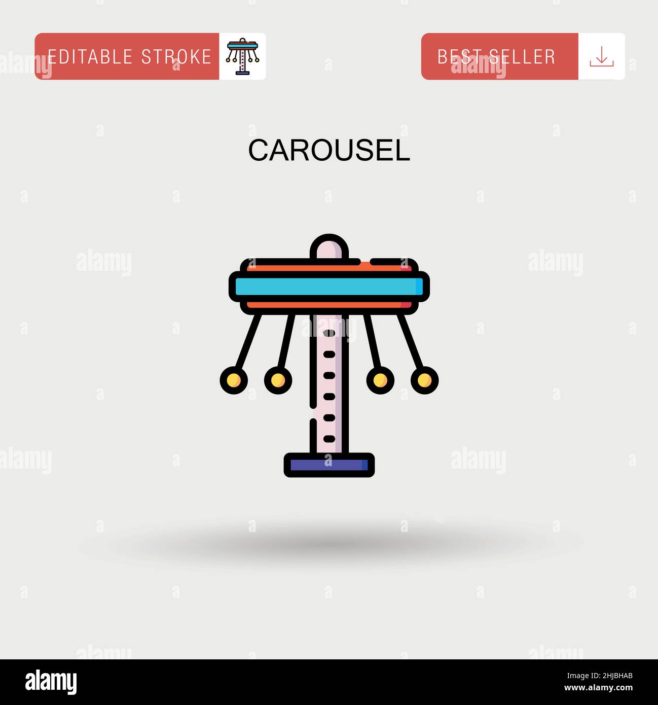 Icona vettore semplice carosello. Illustrazione Vettoriale