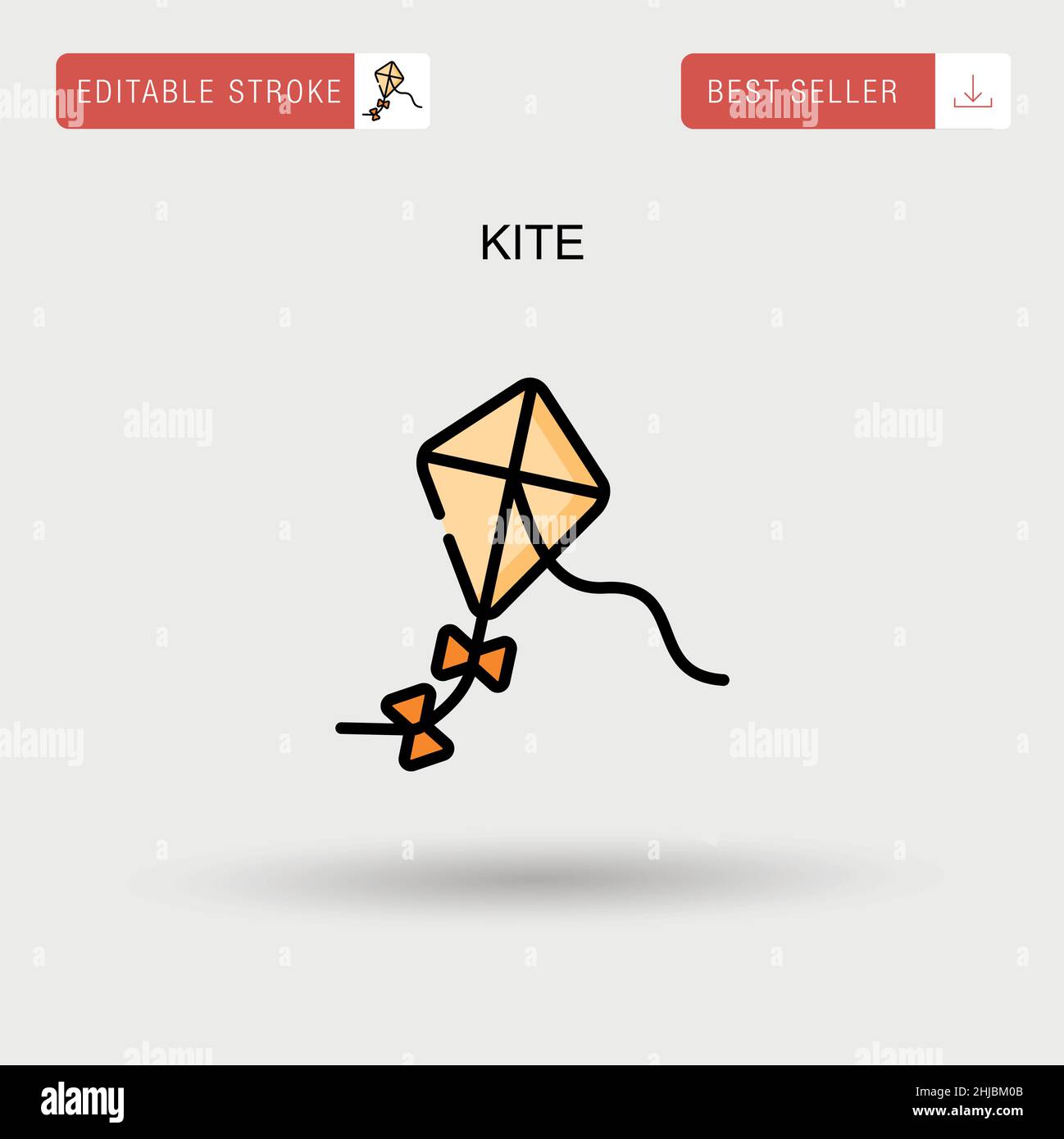 Kite semplice icona vettoriale. Illustrazione Vettoriale