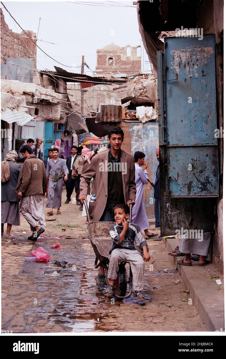 Sana'a, la più grande città e capitale dello Yemen, paese del Medio Oriente Foto Stock