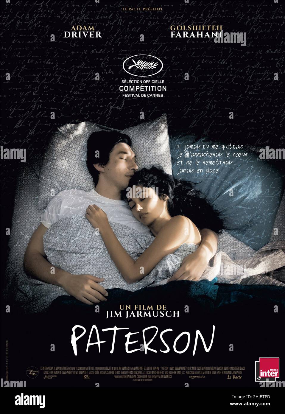 Paterson anno : 2016 USA / Francia / Germania Direttore : Jim Jarmusch Adam  driver, Poster Golshifteh Farahani francese Foto stock - Alamy