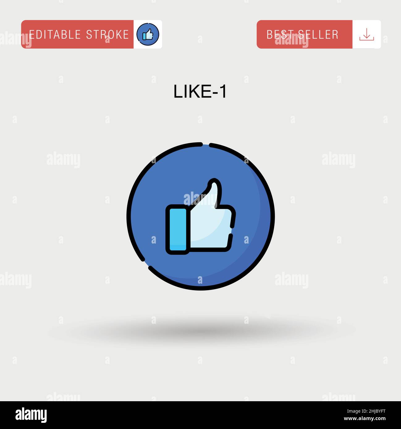 Like-1 icona vettore semplice. Illustrazione Vettoriale