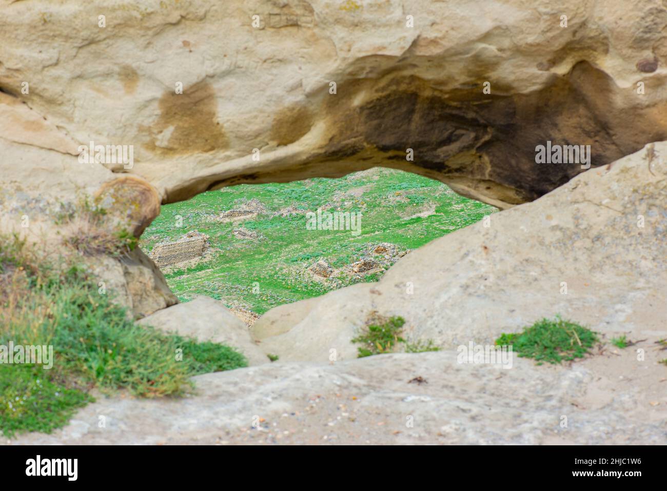 città grotta unica in Georgia chiamato Uplistsikhe Foto Stock