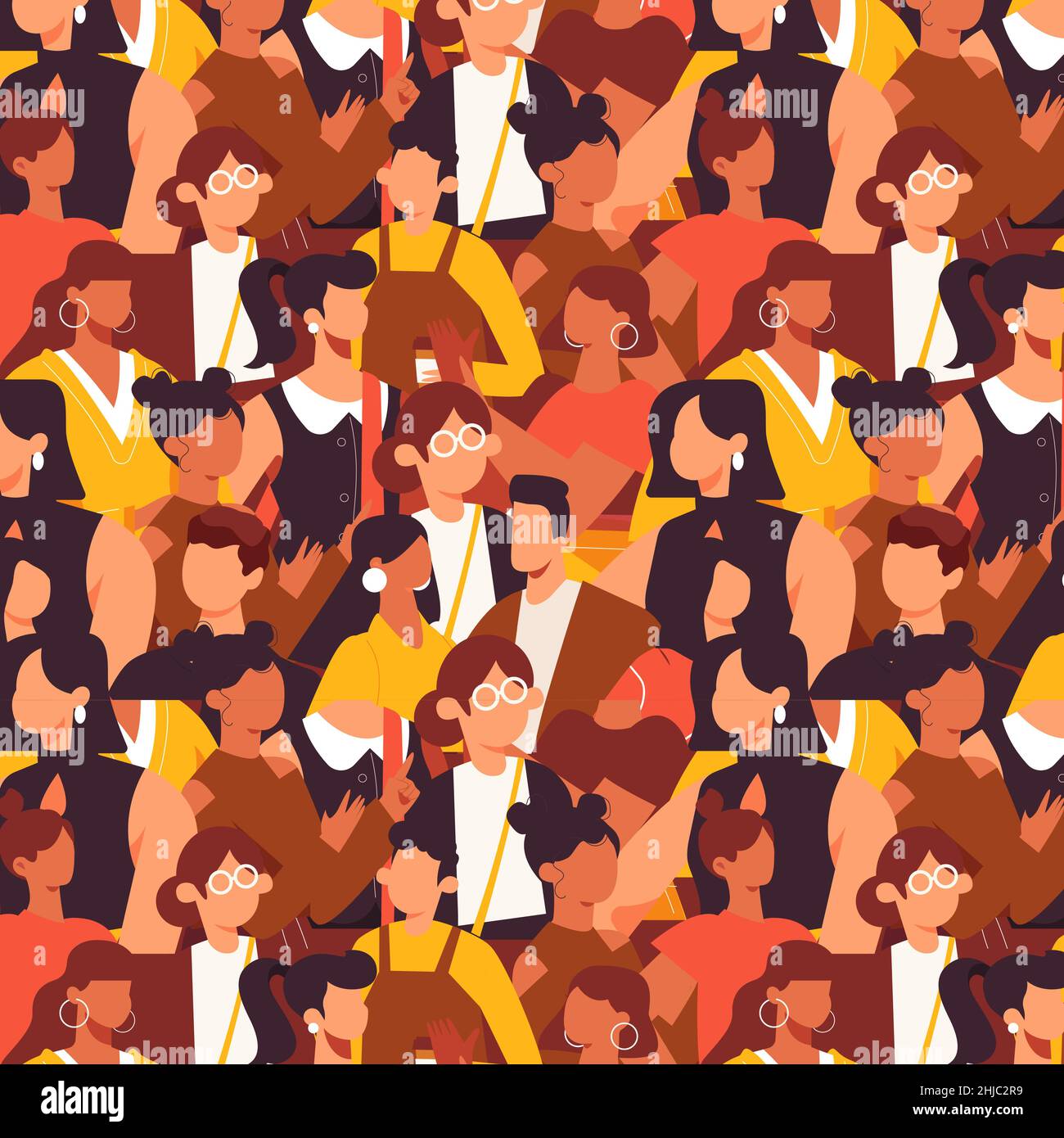 Disegno a mano piatto gruppo di persone disegno disegno Vector illustrazione. Illustrazione Vettoriale