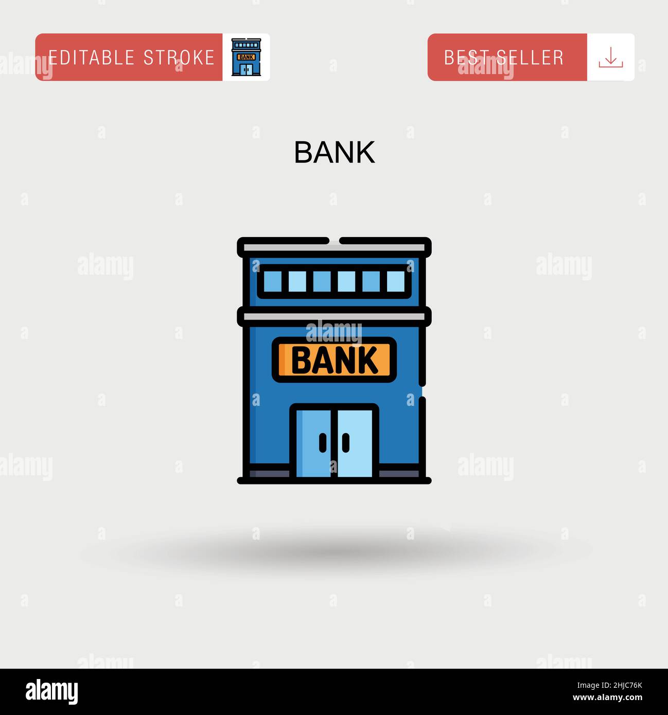 Icona vettore Banca semplice. Illustrazione Vettoriale