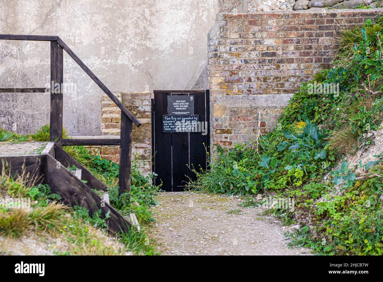 Sito di riparo profondo della baia della ventola con un cartello a porte chiuse Foto Stock