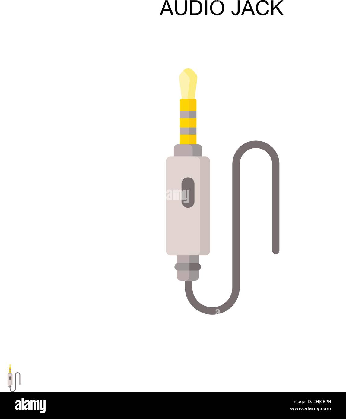 Jack audio icona vettore semplice. Modello di disegno del simbolo di illustrazione per l'elemento dell'interfaccia utente mobile Web. Illustrazione Vettoriale