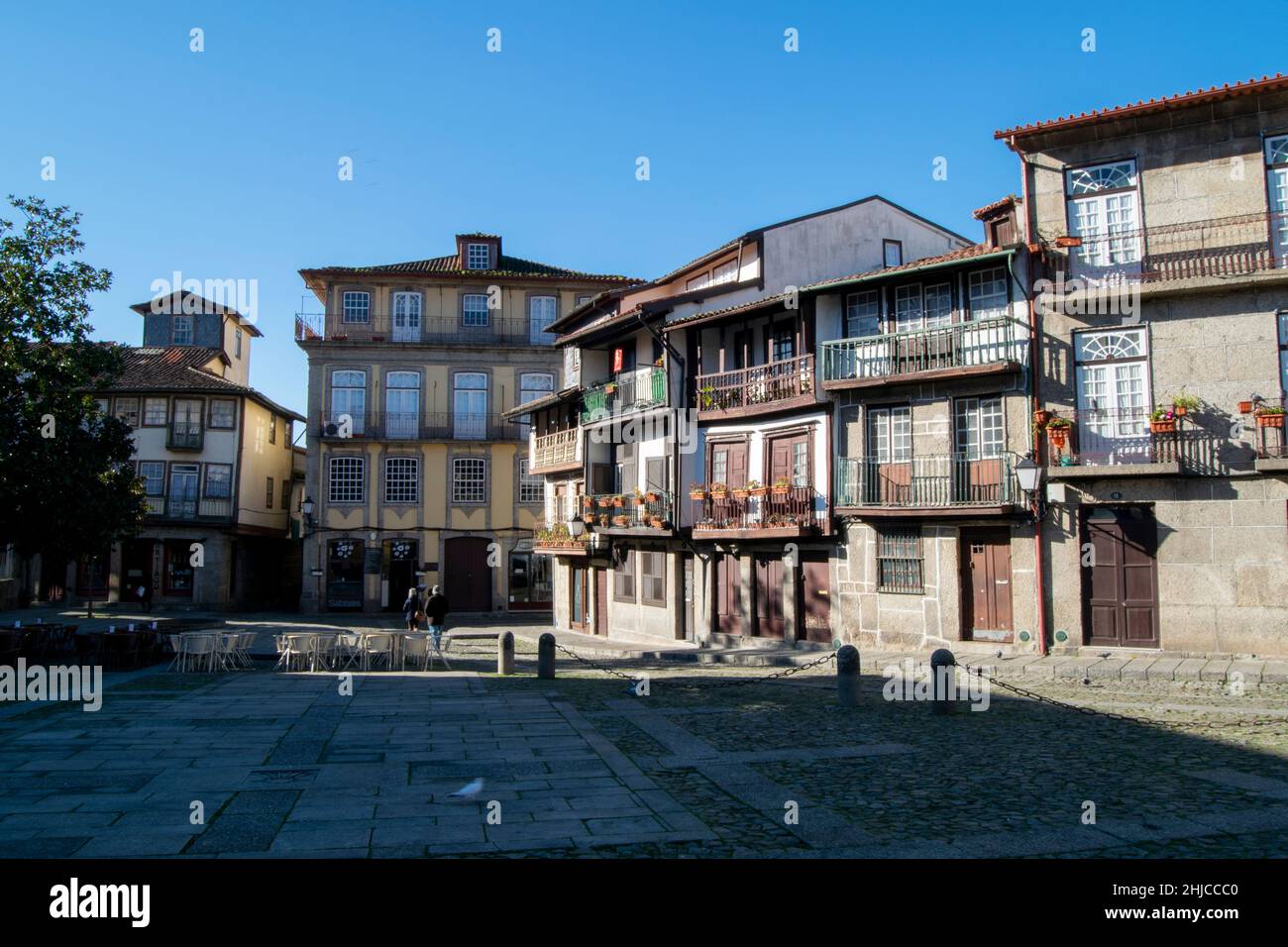 Guimaraes Centro storico nel nord del Portogallo distretto di Braga. Afonso Henriques è nato in questa città. Sito Patrimonio dell'Umanità dell'UNESCO Foto Stock