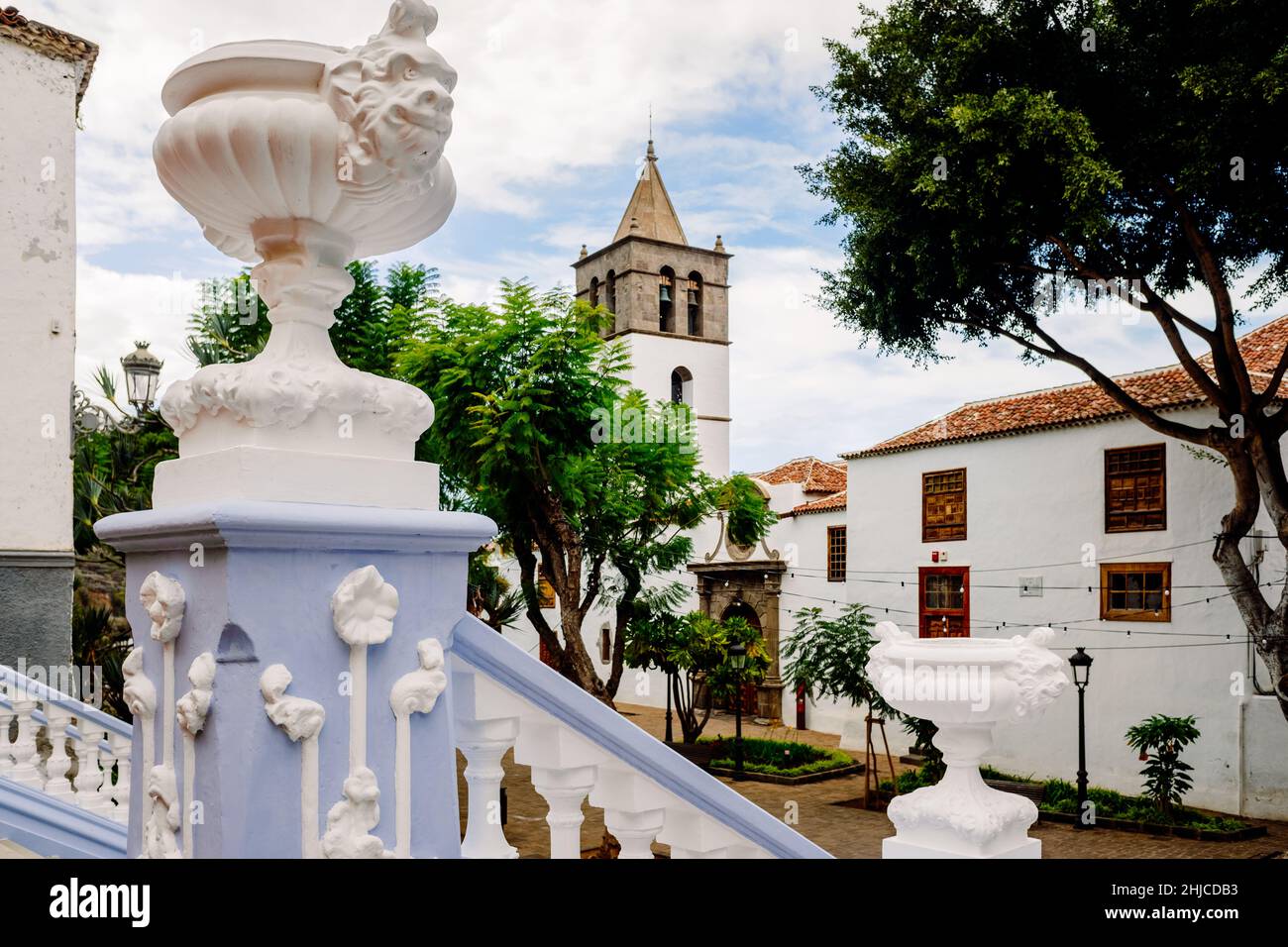Dettaglio di una piazza a Icod de los Vinos, Tenerife Foto Stock