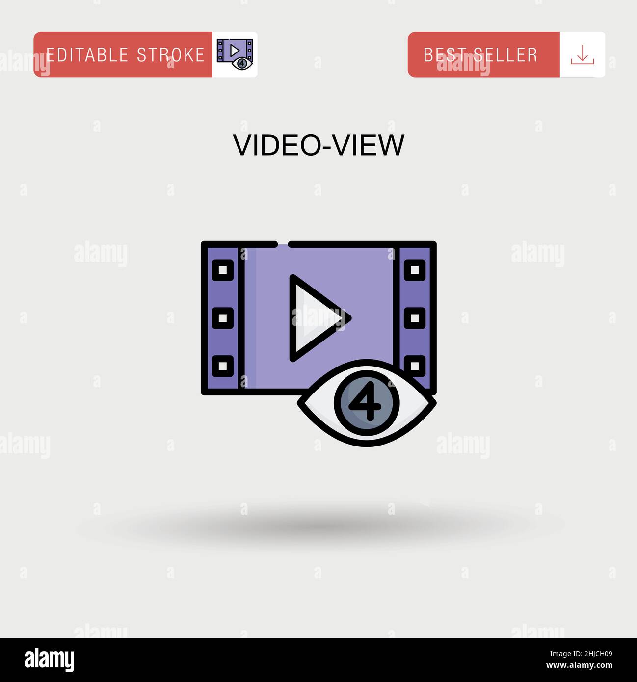 Icona vettore semplice per la visualizzazione video. Illustrazione Vettoriale
