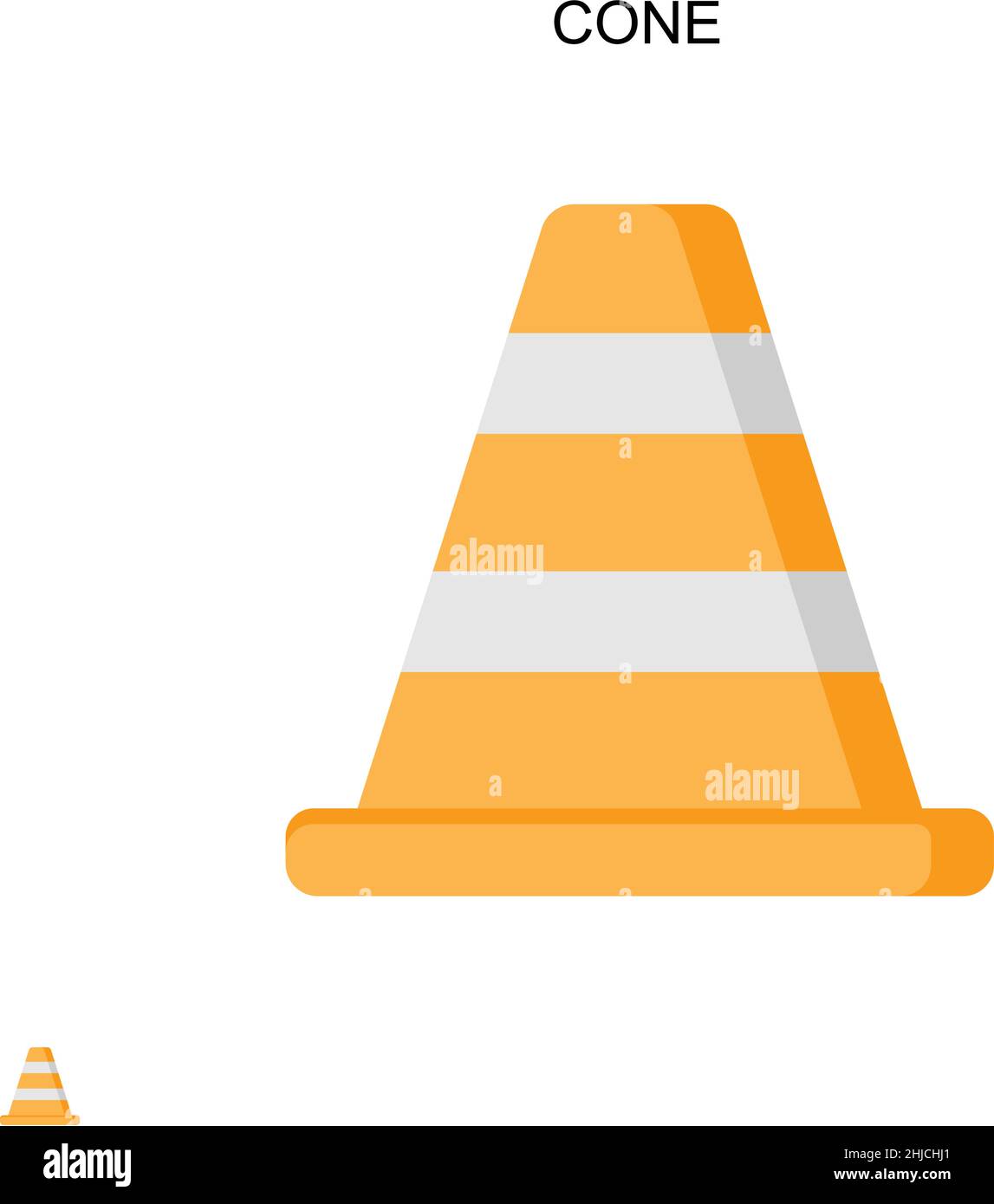 Icona vettore semplice a cono. Modello di disegno del simbolo di illustrazione per l'elemento dell'interfaccia utente mobile Web. Illustrazione Vettoriale